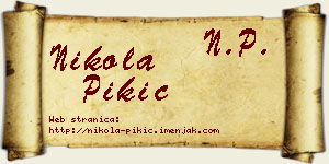 Nikola Pikić vizit kartica